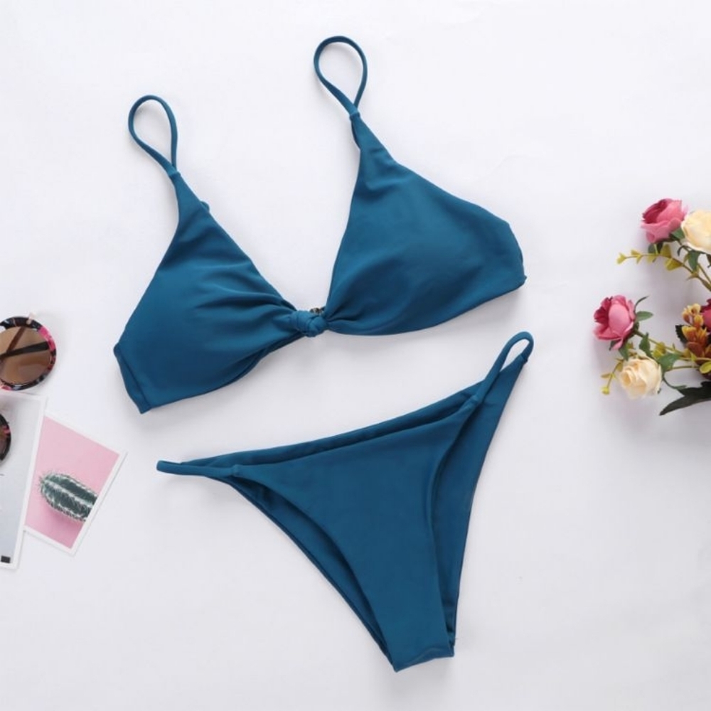 S/XS Hot Blue Bikini Set Summer Vaca Beach Resort